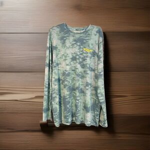 Magellan Outdoors Scale Tech 2XL Long Sleeve T-Shirt Blue Green Camo Fish Gear